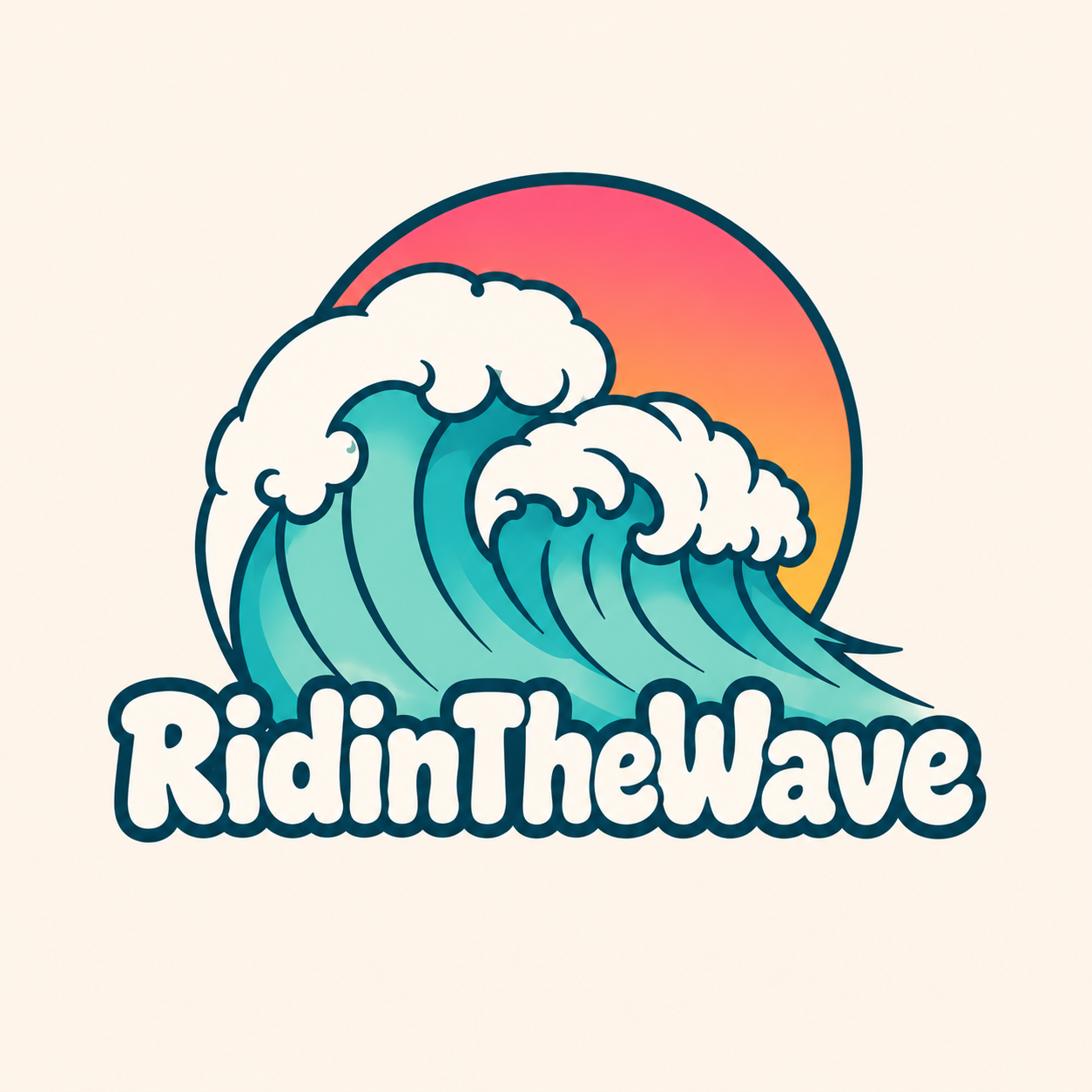 RidinTheWave wave-and-sunset logo